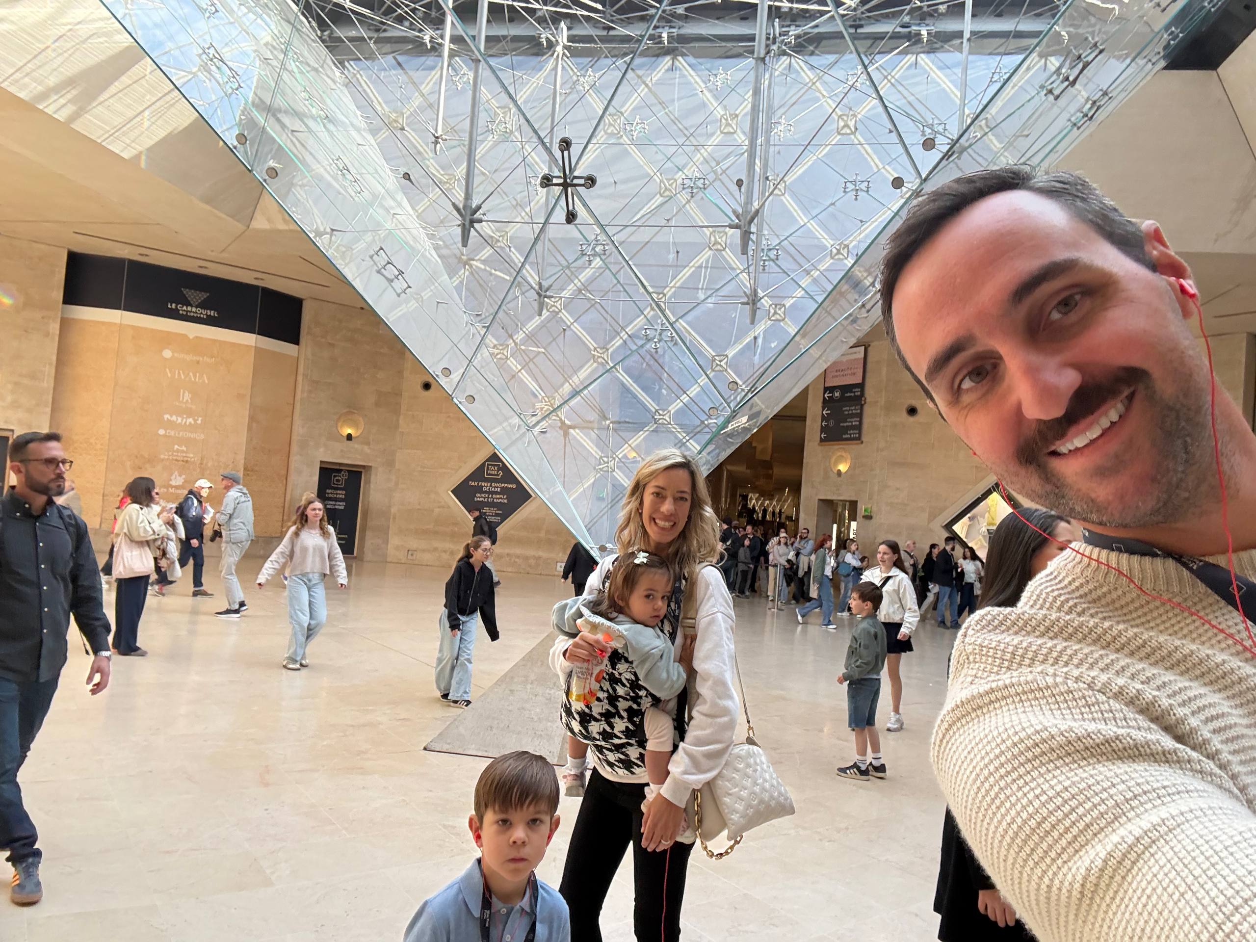 Family at the Louvre in Paris